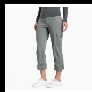 Kuhl Women's Splash Roll Up Hiking Convertible Cargo Pants/Capris‎ Green 6 Short